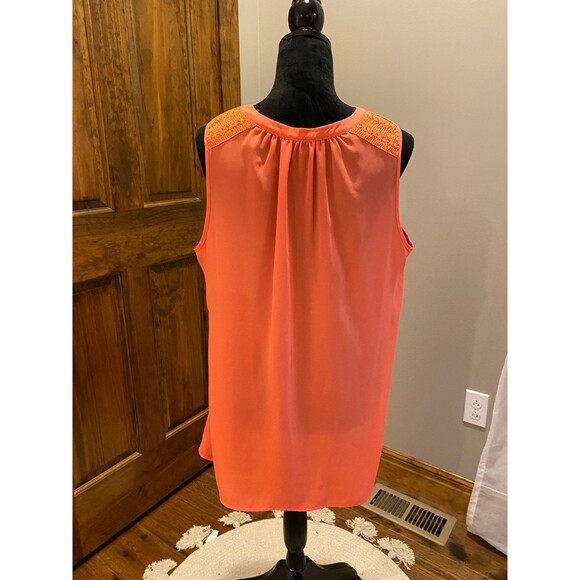 Sleeveless Zac & Rachel Blouse Plus Size XL Top Button Down Womans Dark Peach - Picture 3 of 9